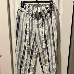 a.n.a Blue and White Striped Women's Capris